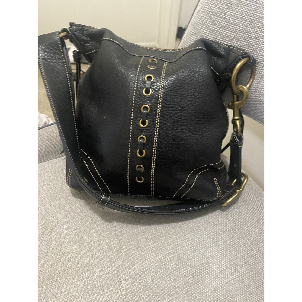 Coach Chelsea Laced Duffle Crossbody Shoulder Bag 10399 Black Leather Vintage